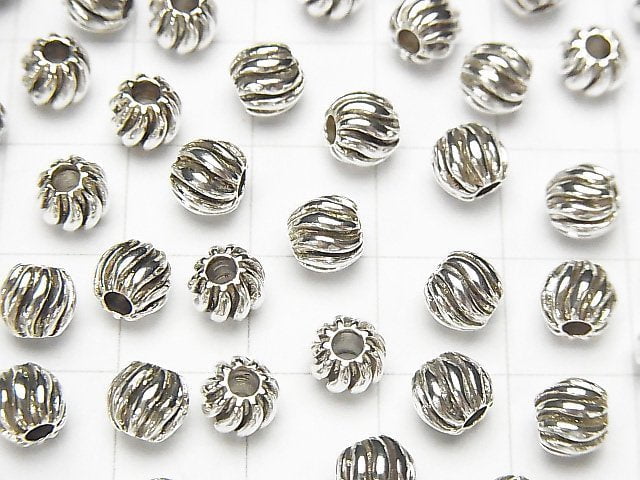 Silver925 Design Round 6mm 2pcs