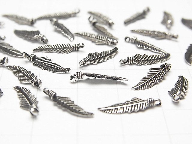 Silver925 Feather Pendant 15x4mm 4pcs