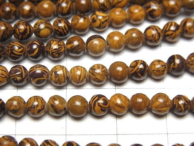 [Video] Elephant Skin Jasper Round 4mm 1strand beads (aprx.15inch/38cm)