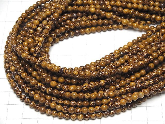 [Video] Elephant Skin Jasper Round 4mm 1strand beads (aprx.15inch/38cm)