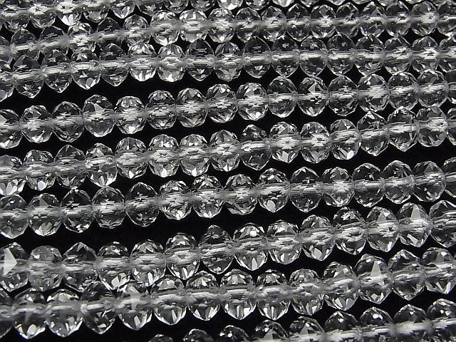 [Video] High Quality! Crystal AAA Star Faceted Button Rondelle 8x8x6mm 1/4 or 1strand beads (aprx.15inch/38cm)