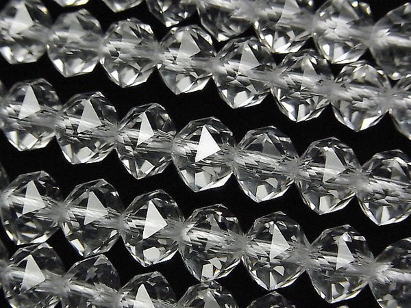 Crystal Quartz, Roundel, Star Gemstone Beads