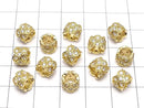 Metal parts Rondelle (Tube) 8x8x6mm Gold color w/CZ 2pcs