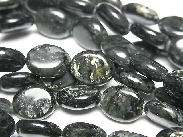 [Video] Nuummite Oval 10x8mm 1-strand beads (approx. 15inch/38cm)