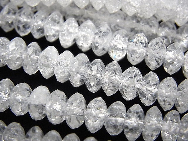 Cracked Crystal, Roundel Gemstone Beads