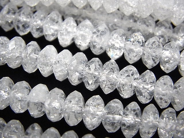 Cracked Crystal, Roundel Gemstone Beads