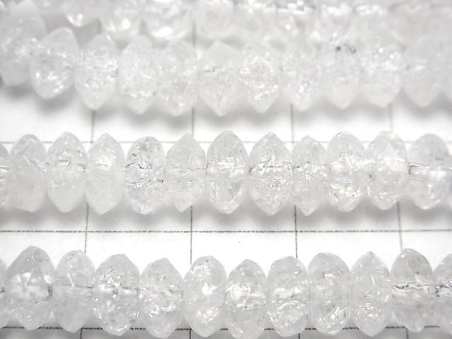 [Video]Cracked Crystal Faceted Button Rondelle 8x8x4mm half or 1strand beads (aprx.15inch/37cm)