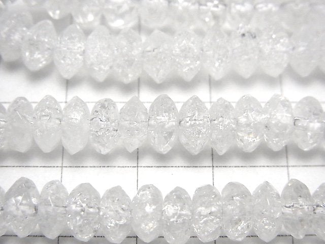 [Video] Cracked Crystal  Faceted Button Roundel 8x8x4mm half or 1strand beads (aprx.15inch/37cm)