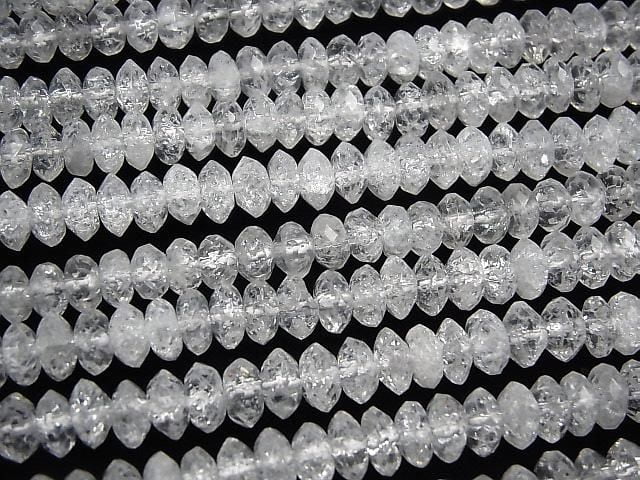 [Video]Cracked Crystal Faceted Button Rondelle 8x8x4mm half or 1strand beads (aprx.15inch/37cm)