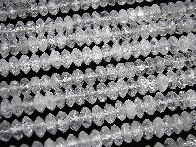 [Video] Cracked Crystal  Faceted Button Roundel 8x8x4mm half or 1strand beads (aprx.15inch/37cm)