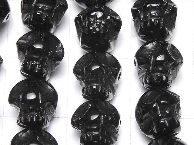 Onyx Skull Vertical Hole 8 mm, 10 mm, 12 mm half or 1 strand beads (aprx. 15 inch / 38 cm)