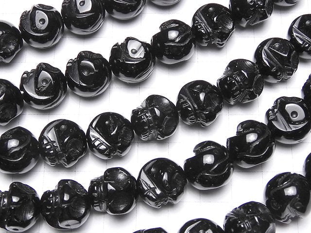 Onyx Skull Vertical Hole 14 mm, 16 mm half or 1 strand beads (aprx. 15 inch / 38 cm)