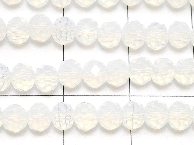 1strand $1.79! Glass Beads  Faceted Button Rondelle 4 x 4 x 3 mm White NO.3 1strand beads (aprx.16 inch / 40 cm)