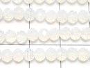 1strand $1.79! Glass Beads  Faceted Button Rondelle 4 x 4 x 3 mm White NO.3 1strand beads (aprx.16 inch / 40 cm)