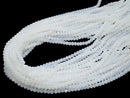 1strand $1.79! Glass Beads  Faceted Button Rondelle 4 x 4 x 3 mm White NO.3 1strand beads (aprx.16 inch / 40 cm)
