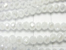 1strand $1.79! Glass Beads  Faceted Button Rondelle 4 x 4 x 3 mm White NO.2 AB 1 strand beads (aprx.17 inch / 43cm)