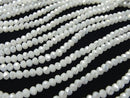 1strand $1.79! Glass Beads  Faceted Button Rondelle 4 x 4 x 3 mm White NO.2 AB 1 strand beads (aprx.17 inch / 43cm)