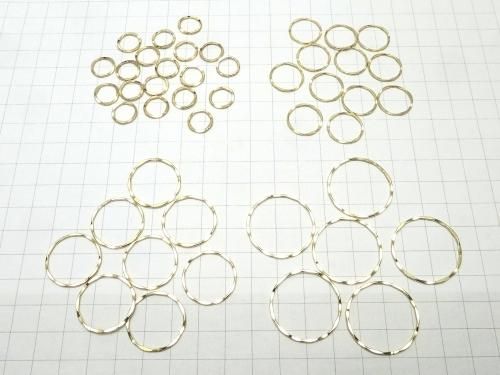 14KGF Component Ring (Round) 11, 15, 21, 26mm Hammer Pattern 1pc
