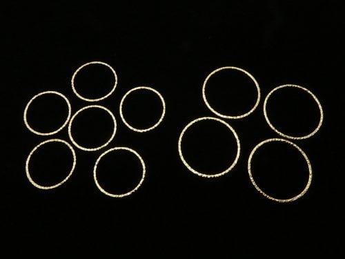 14KGF Component Ring (Round) 10,14,20,25mm Hammer pattern 2pcs