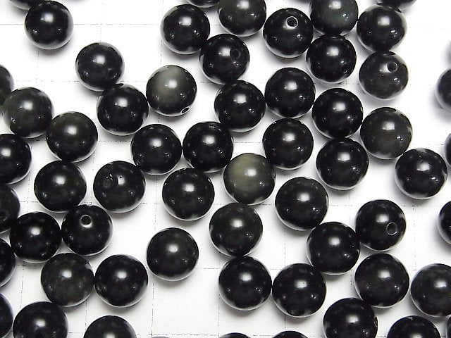 [Video] Rainbow Obsidian AAA Half Drilled Hole Round 8mm 10pcs