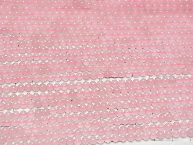 [Video] Rose Quartz  Round 4mm 1strand beads (aprx.15inch/37cm)