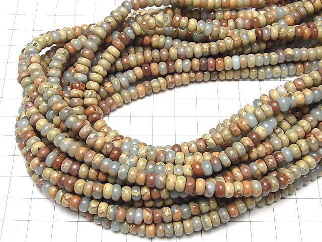 Impression Jasper  Roundel 6x6x3mm half or 1strand beads (aprx.15inch/38cm)