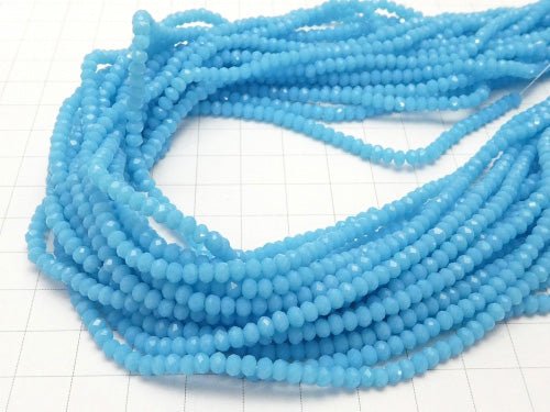 1strand $1.79! Glass Beads  Faceted Button Roundel 3x3x3mm Sky Blue 1strand beads (aprx.14inch / 34cm)