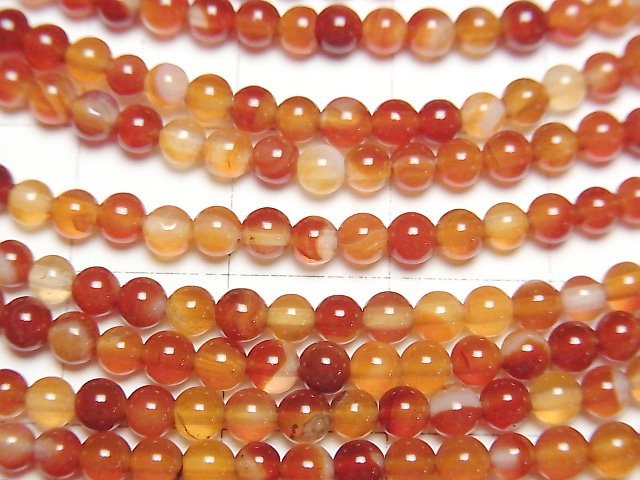 Mixed Carnelian Round 3mm 1strand beads (aprx.15inch/36cm)