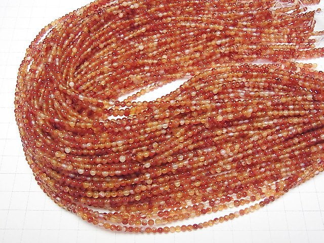 [Video] Mixed Carnelian Round 3mm 1strand beads (aprx.15inch/36cm)