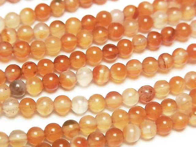 Mixed Carnelian Round 4mm 1strand beads (aprx.15inch/36cm)