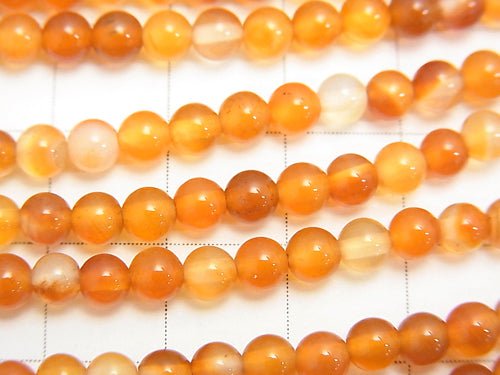 Mixed Carnelian Round 4mm 1strand beads (aprx.15inch/36cm)