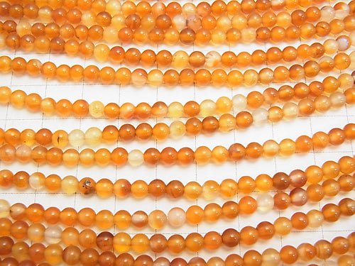 Mixed Carnelian Round 4mm 1strand beads (aprx.15inch/36cm)