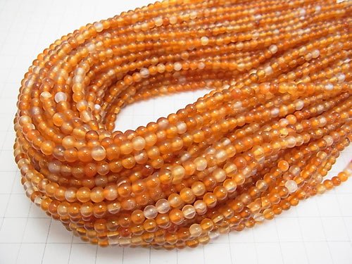 Mixed Carnelian Round 4mm 1strand beads (aprx.15inch/36cm)