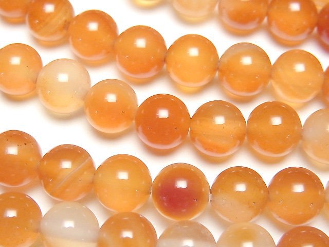 [Video] Mixed Carnelian Round 8mm 1strand beads (aprx.14inch/34cm)