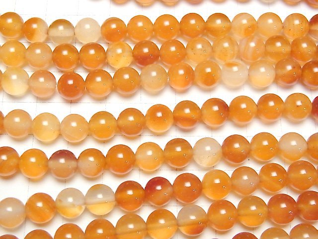 [Video] Mixed Carnelian Round 8mm 1strand beads (aprx.14inch/34cm)