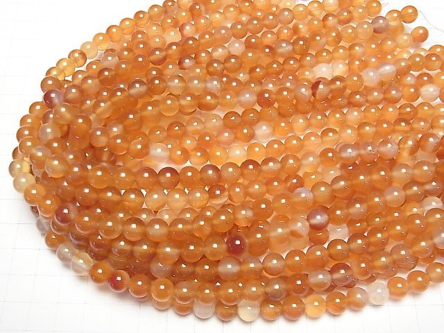 [Video] Mixed Carnelian Round 8mm 1strand beads (aprx.14inch/34cm)