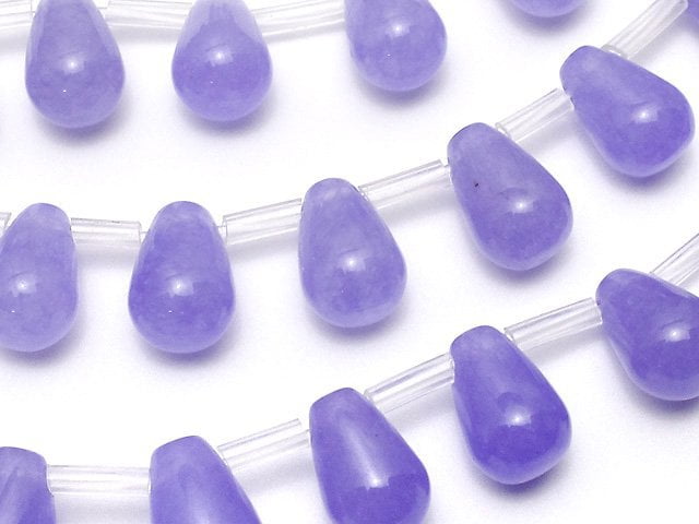 Blue Lavender Jade Drop 10x7x7mm half or 1strand beads (aprx.15inch/38cm)