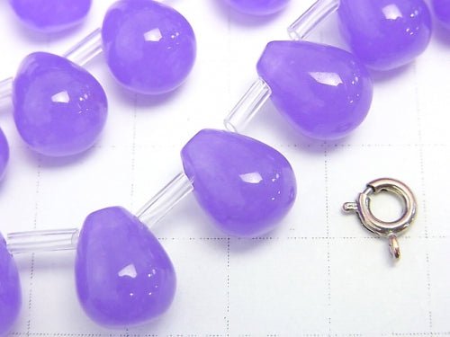 1strand $8.79! Blue Lavender Jade Drop 11 x 9 x 9 mm 1strand beads (aprx.15 inch / 38 cm)