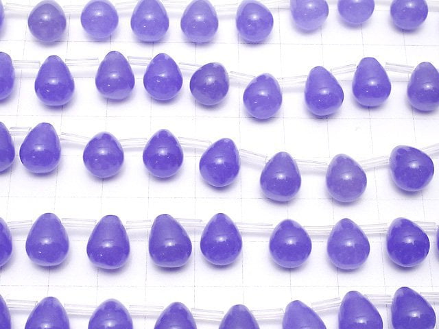 Blue Lavender Jade Drop 11x9x9mm half or 1strand beads (aprx.15inch/38cm)