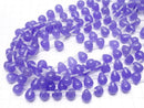 Blue Lavender Jade Drop 11x9x9mm half or 1strand beads (aprx.15inch/38cm)