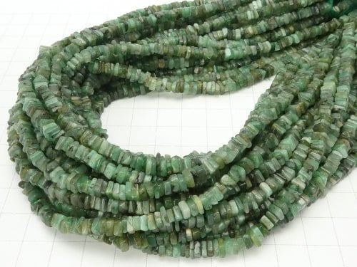 [Video] 1strand $13.99 Emerald AA + Square Roundel (disc) 1strand beads (aprx.13inch / 32cm)