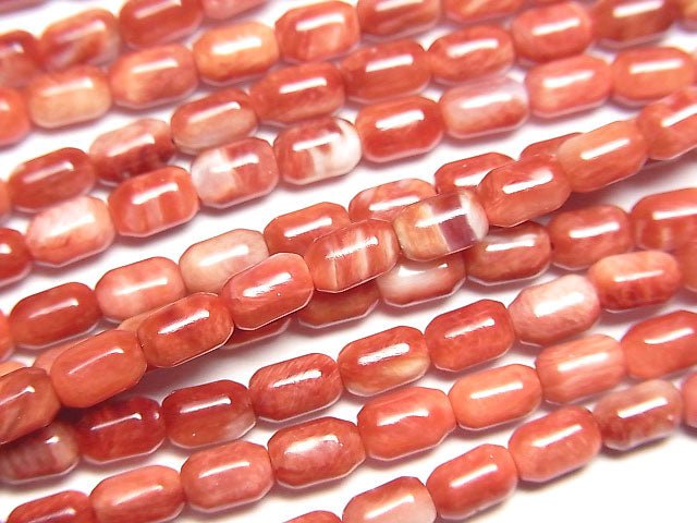 [Video] Spiny Oyster Shell Tube 5x3x3mm half or 1strand beads (aprx.15inch/37cm)