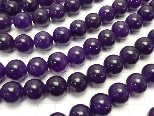 1strand $6.79! Dark Purple Color Jade Round 12mm 1strand beads (aprx.15inch / 37cm)