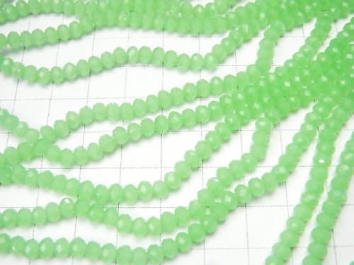 1strand $1.79! Glass Beads  Faceted Button Roundel 4 x 4 x 3 mm Pastel Green 1strand beads (aprx.18 inch / 44 cm)