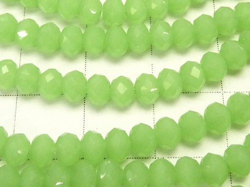 1strand $1.79! Glass Beads  Faceted Button Roundel 4 x 4 x 3 mm pastel green NO.2 1 strand beads (aprx.18 inch / 45 cm)