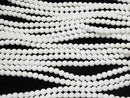 White Shell Round 4mm 1strand beads (aprx.15inch/37cm)