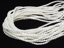 White Shell Round 4mm 1strand beads (aprx.15inch/37cm)