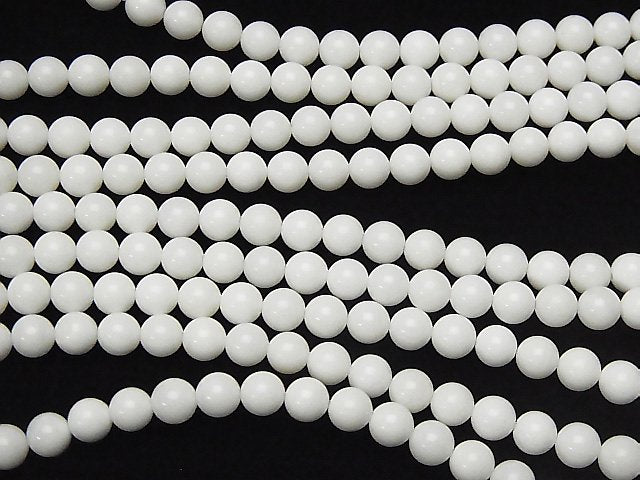 White Shell Round 6mm 1strand beads (aprx.15inch / 38cm)
