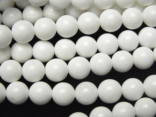 White Shell Round 7mm 1strand beads (aprx.15inch / 38cm)