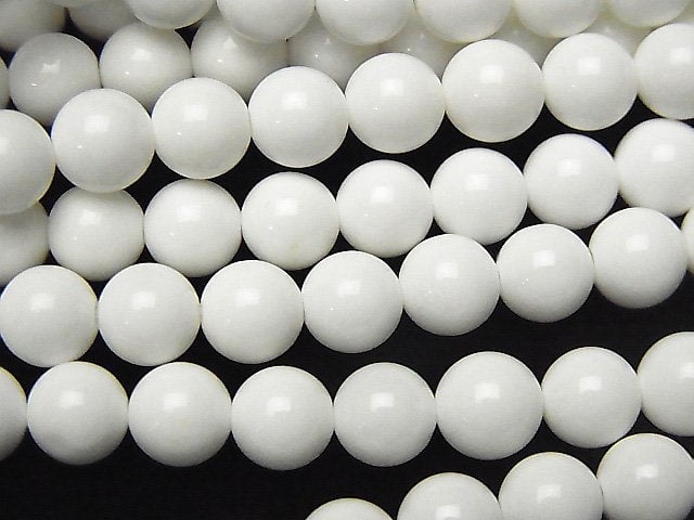 White Shell Round 7mm 1strand beads (aprx.15inch / 38cm)